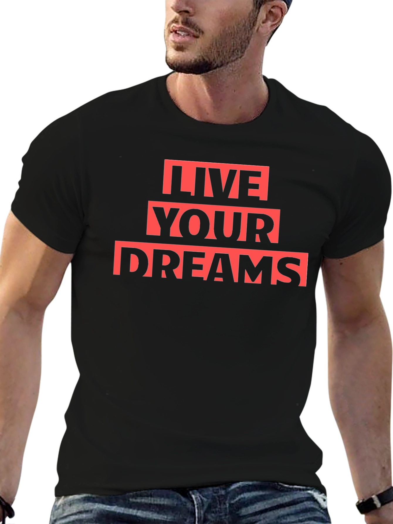 Live Your Dreams Black Graphic Tee
