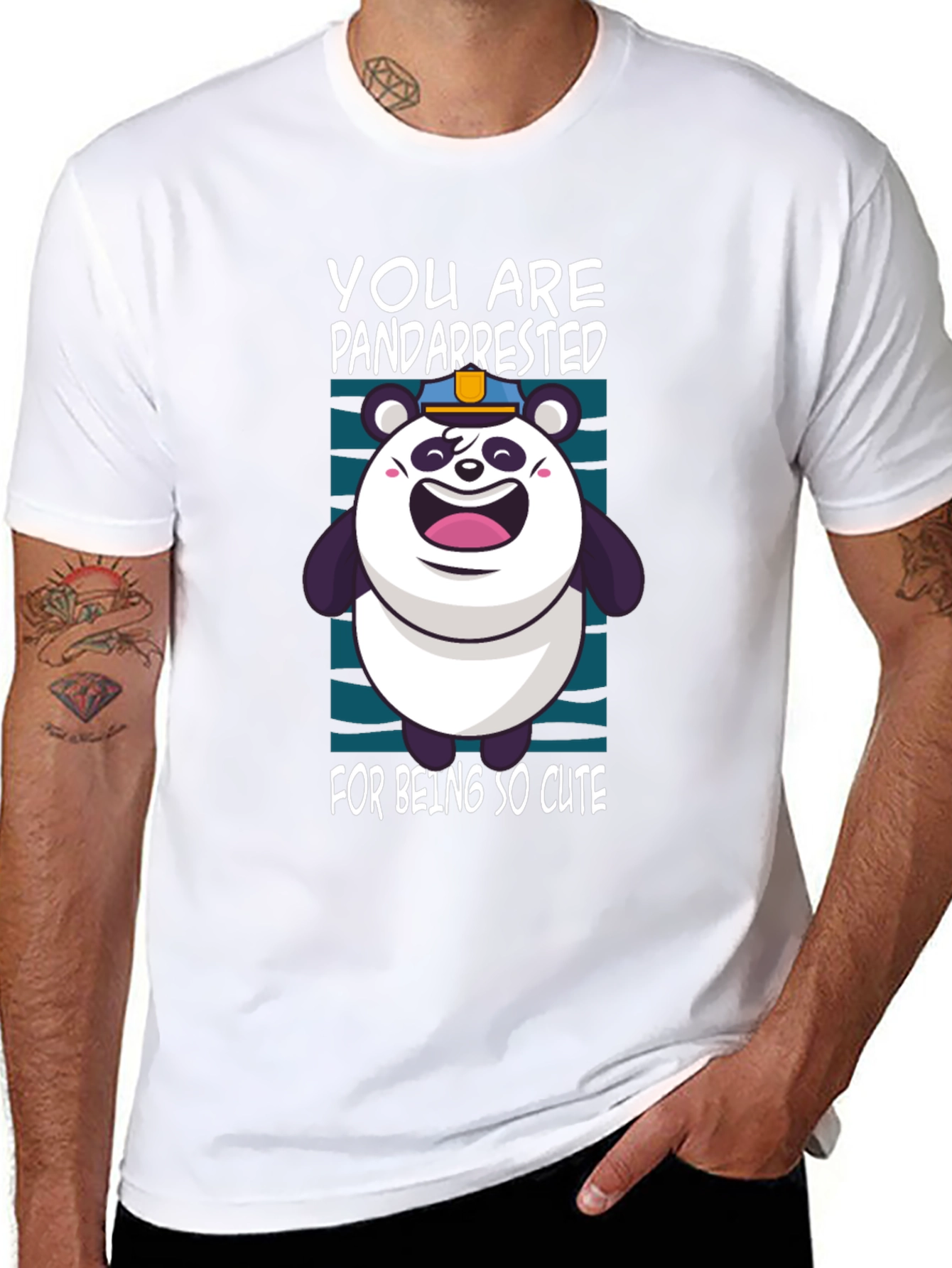 PandArrested Cute Panda Graphic T-Shirt