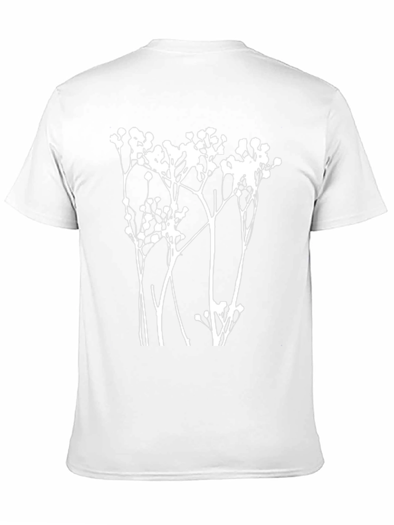 Modern Botanical Print Black T-Shirt