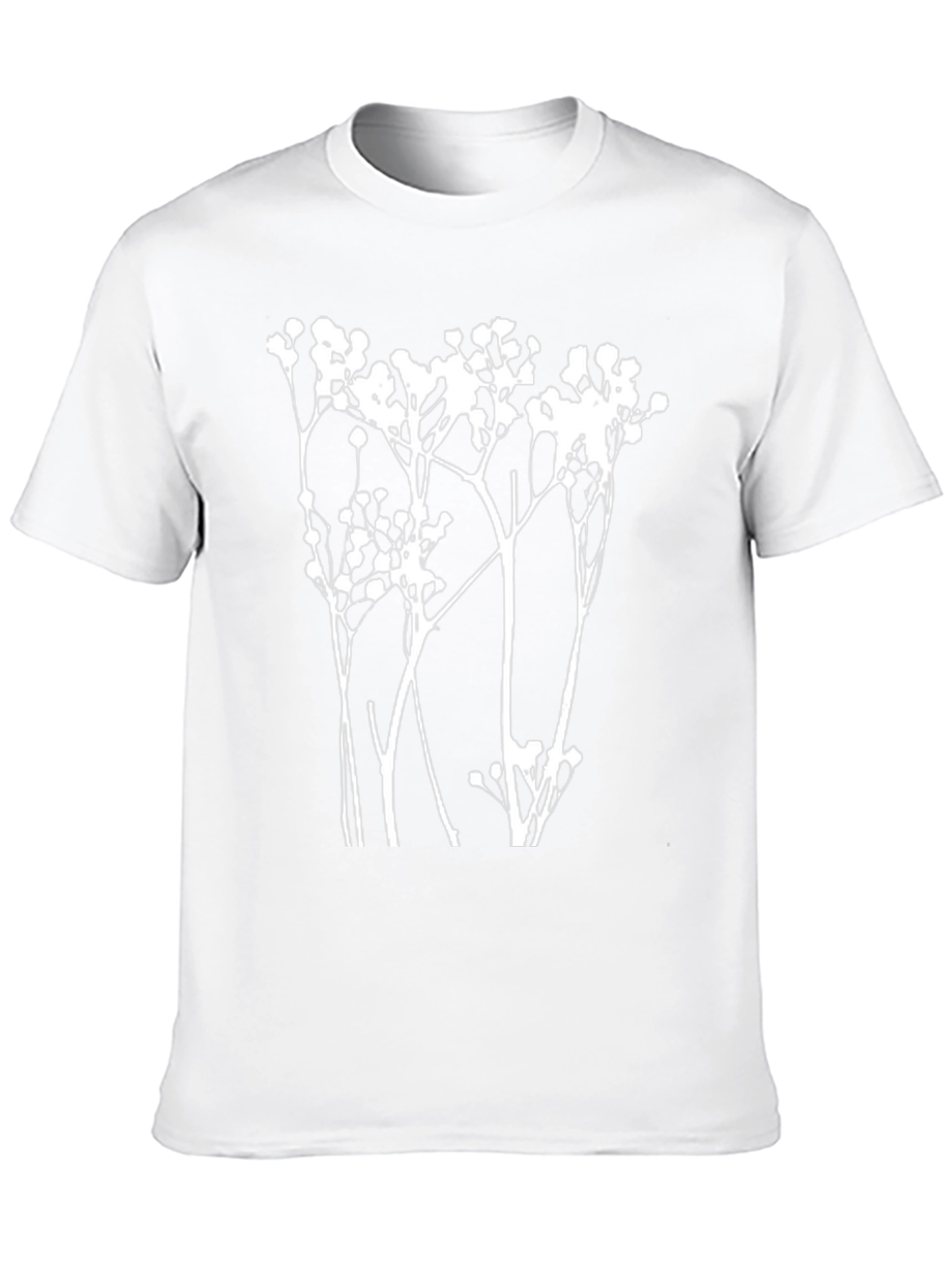 Modern Botanical Print Black T-Shirt