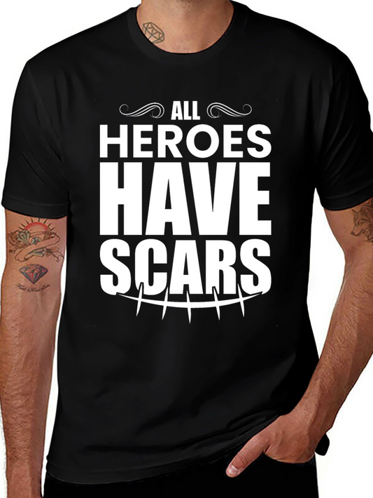 All Heroes Have Scars Black Graphic T-Shirt