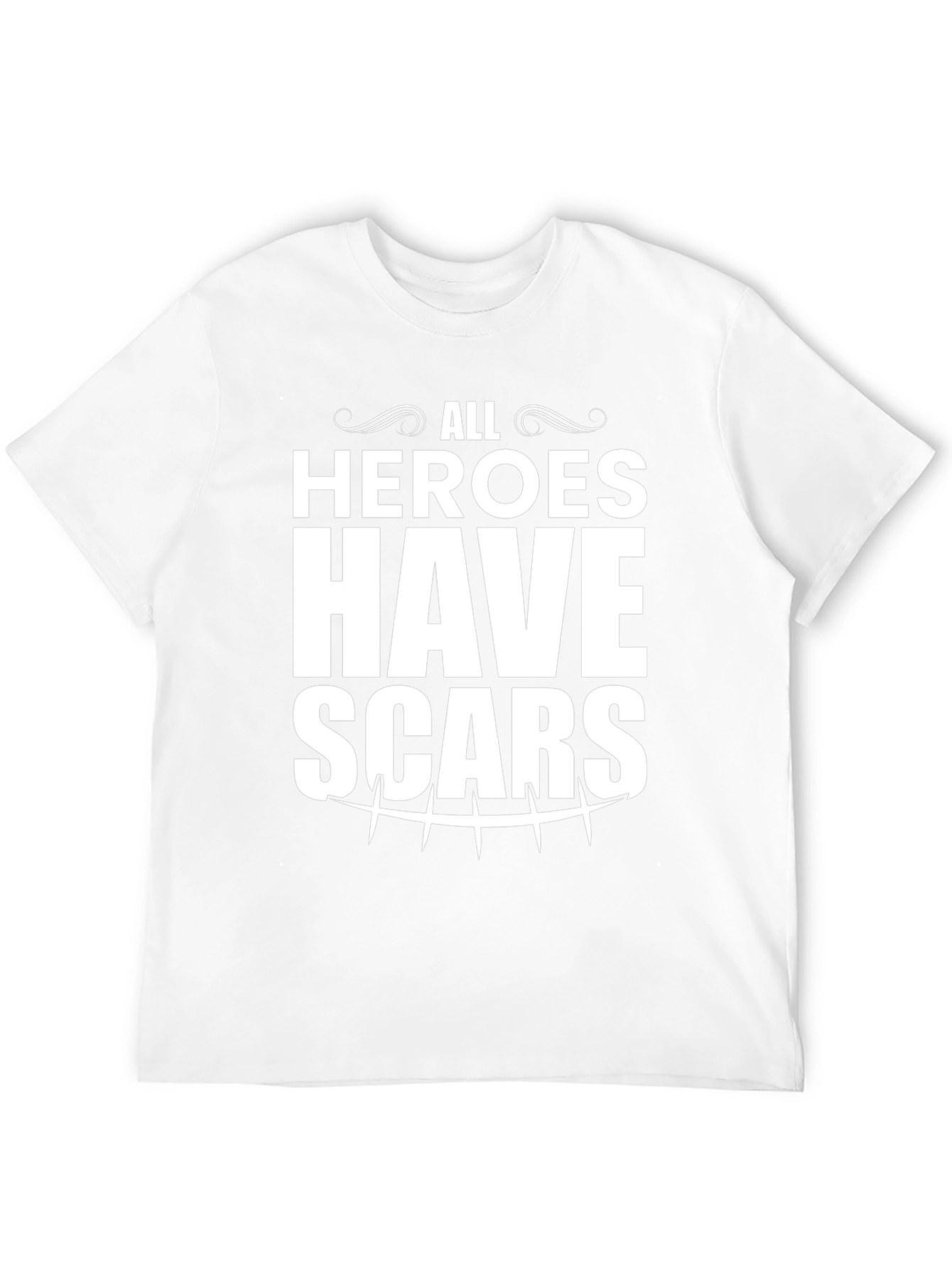 All Heroes Have Scars Black Graphic T-Shirt
