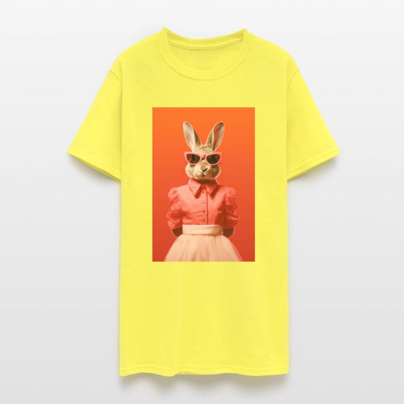 Fashion Bunny Rabbit in Colorful Dress and Glasses