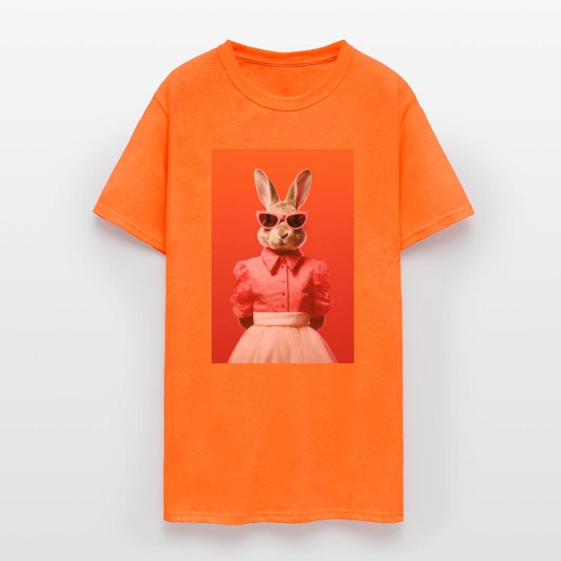 Fashion Bunny Rabbit in Colorful Dress and Glasses