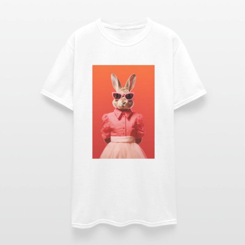 Fashion Bunny Rabbit in Colorful Dress and Glasses