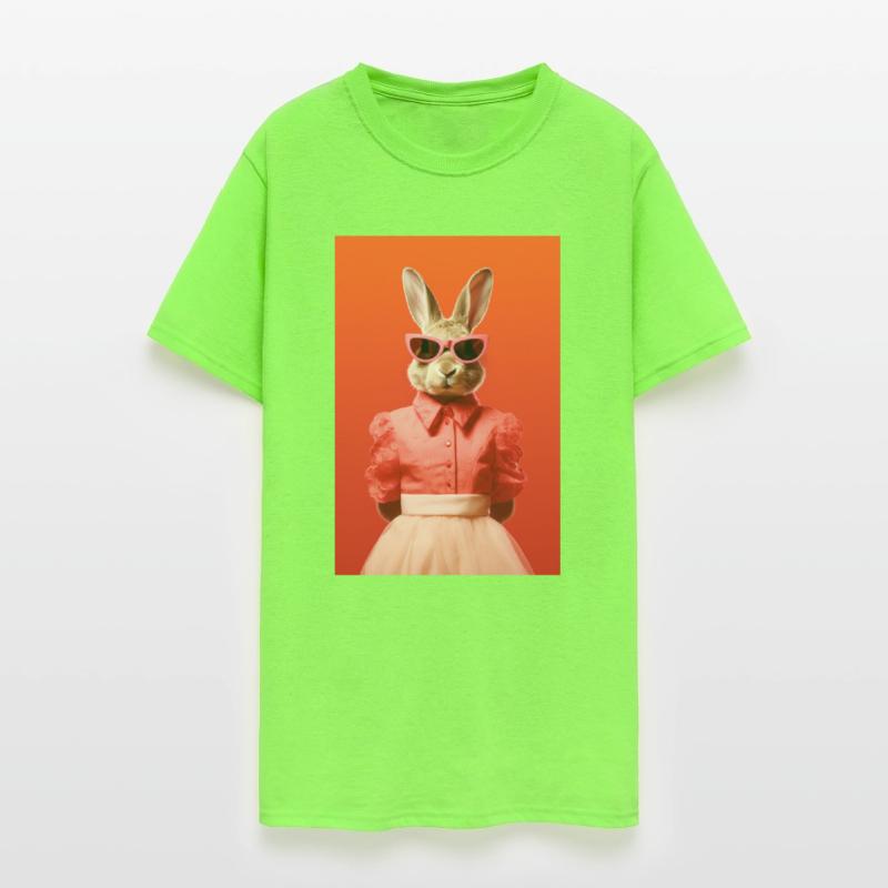 Fashion Bunny Rabbit in Colorful Dress and Glasses