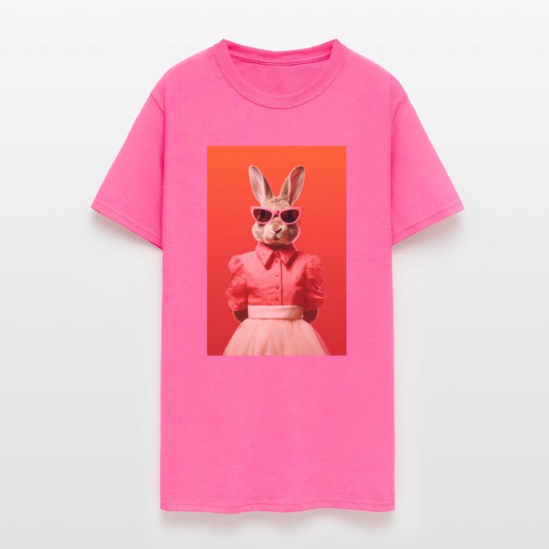 Fashion Bunny Rabbit in Colorful Dress and Glasses