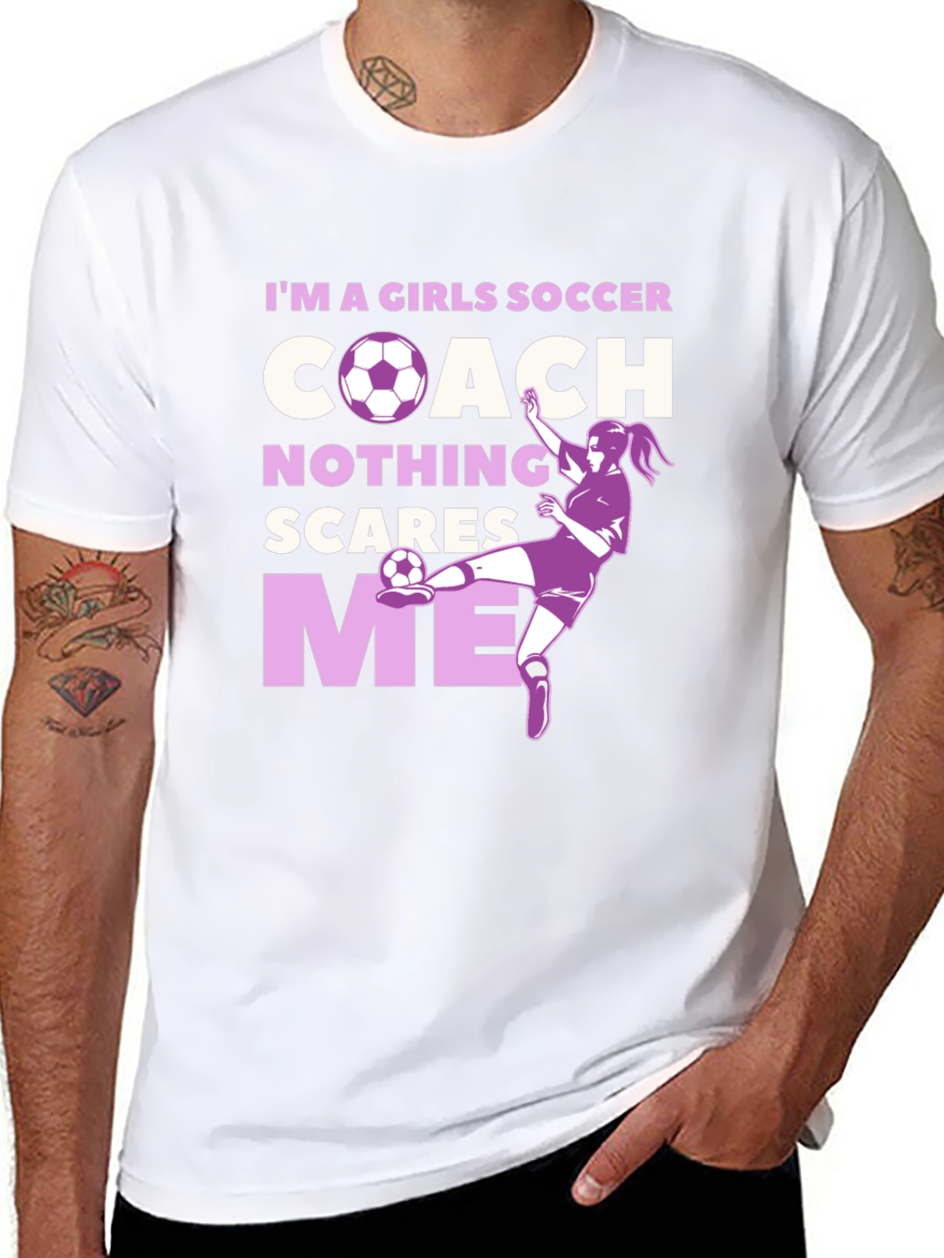 Girls Soccer Coach Graphic T-Shirt
