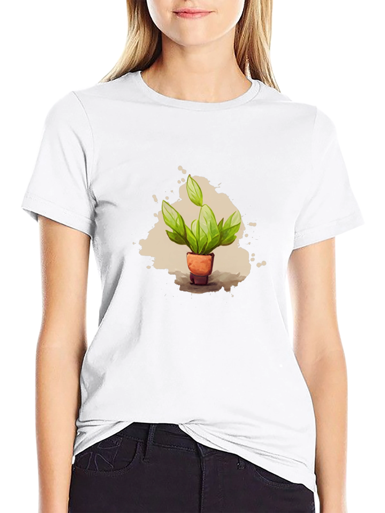Plant Pot T-Shirt - Black Cotton Tee