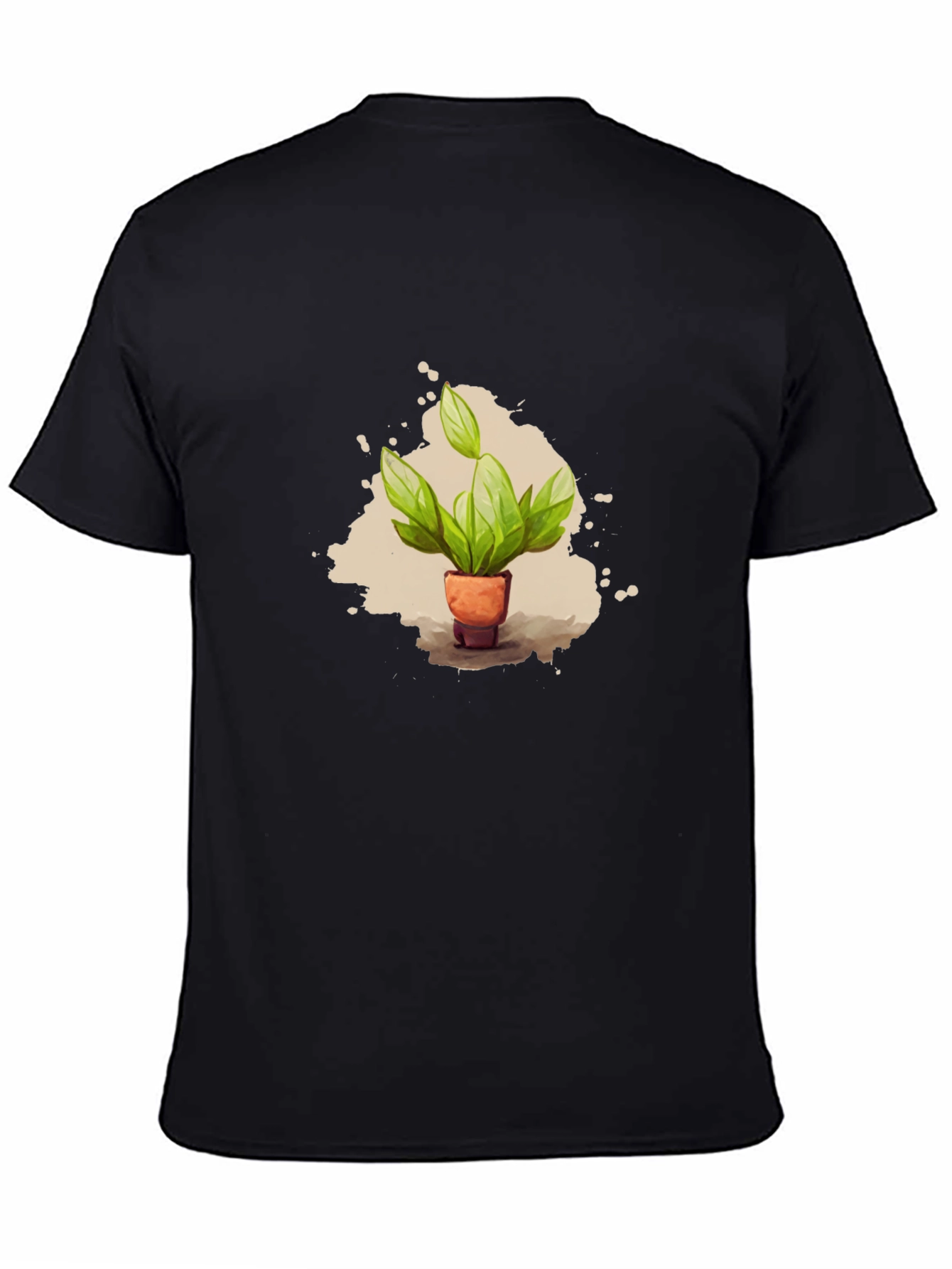 Plant Pot T-Shirt - Black Cotton Tee