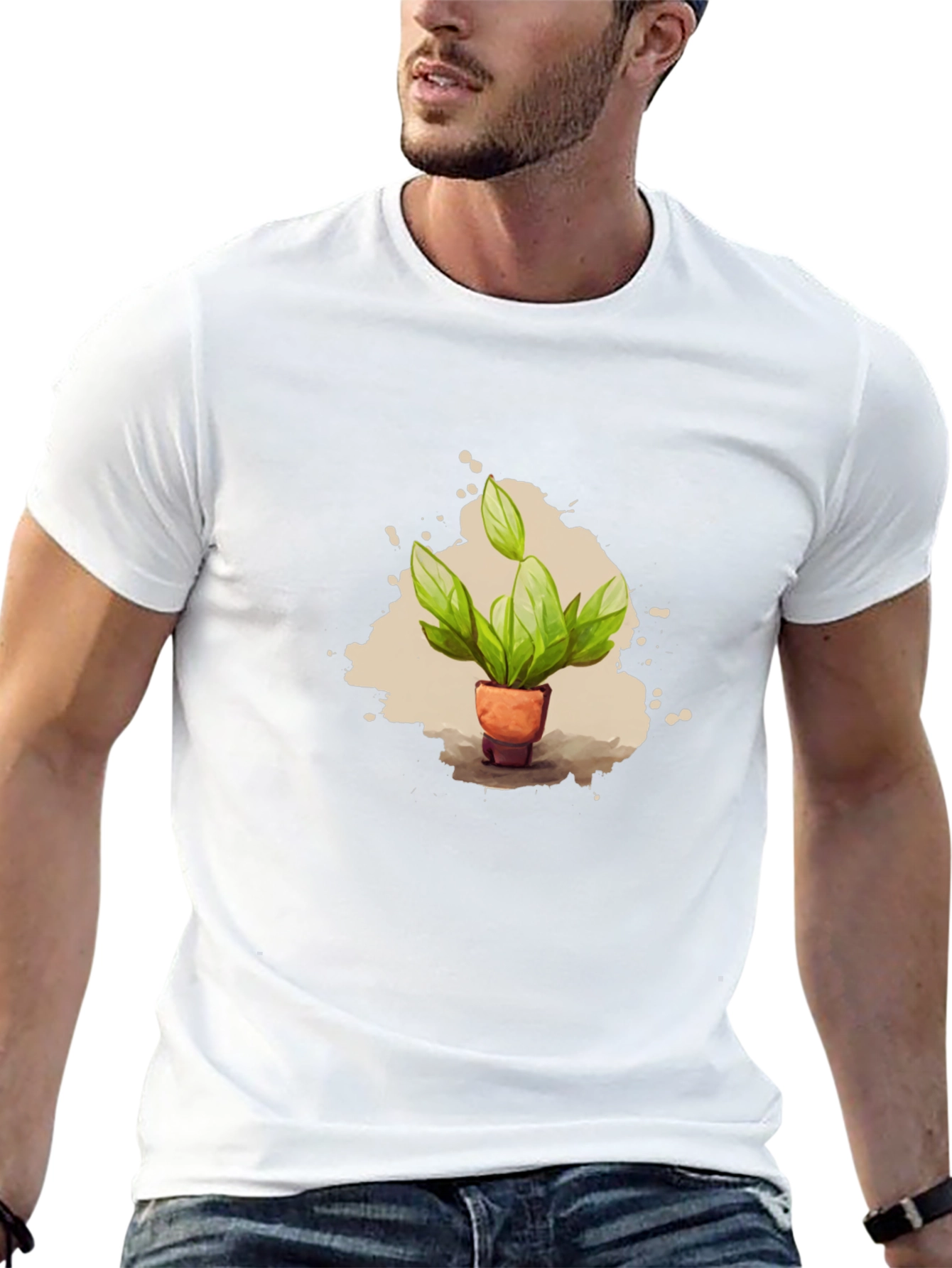 Plant Pot T-Shirt - Black Cotton Tee