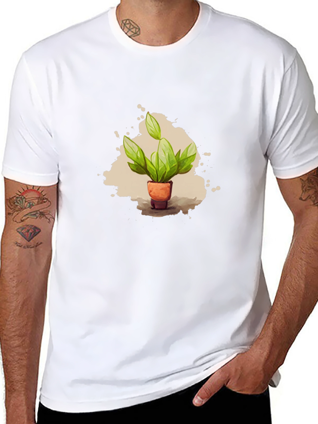 Plant Pot T-Shirt - Black Cotton Tee