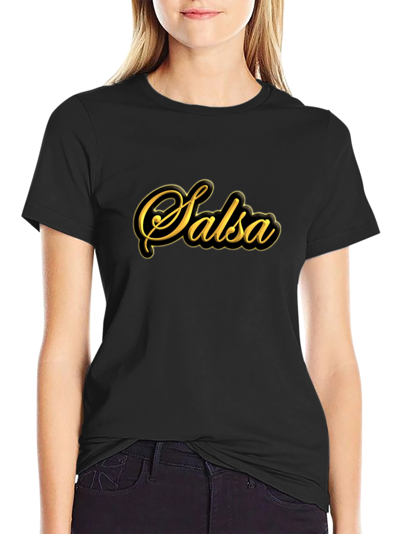 Salsa Dance T-Shirt - Black Cotton Blend Tee