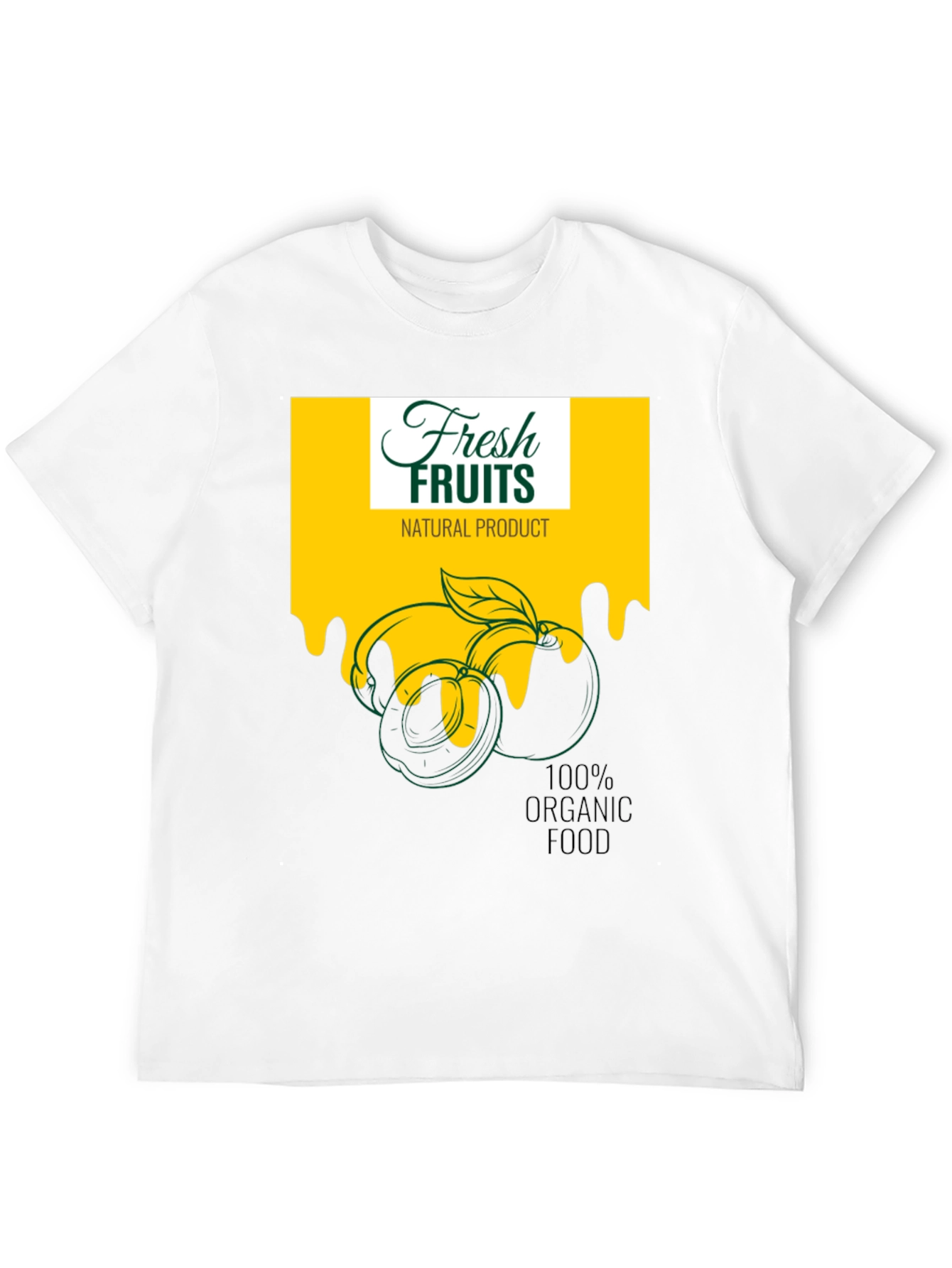 Fresh Fruits Organic Food Graphic Black T-Shirt