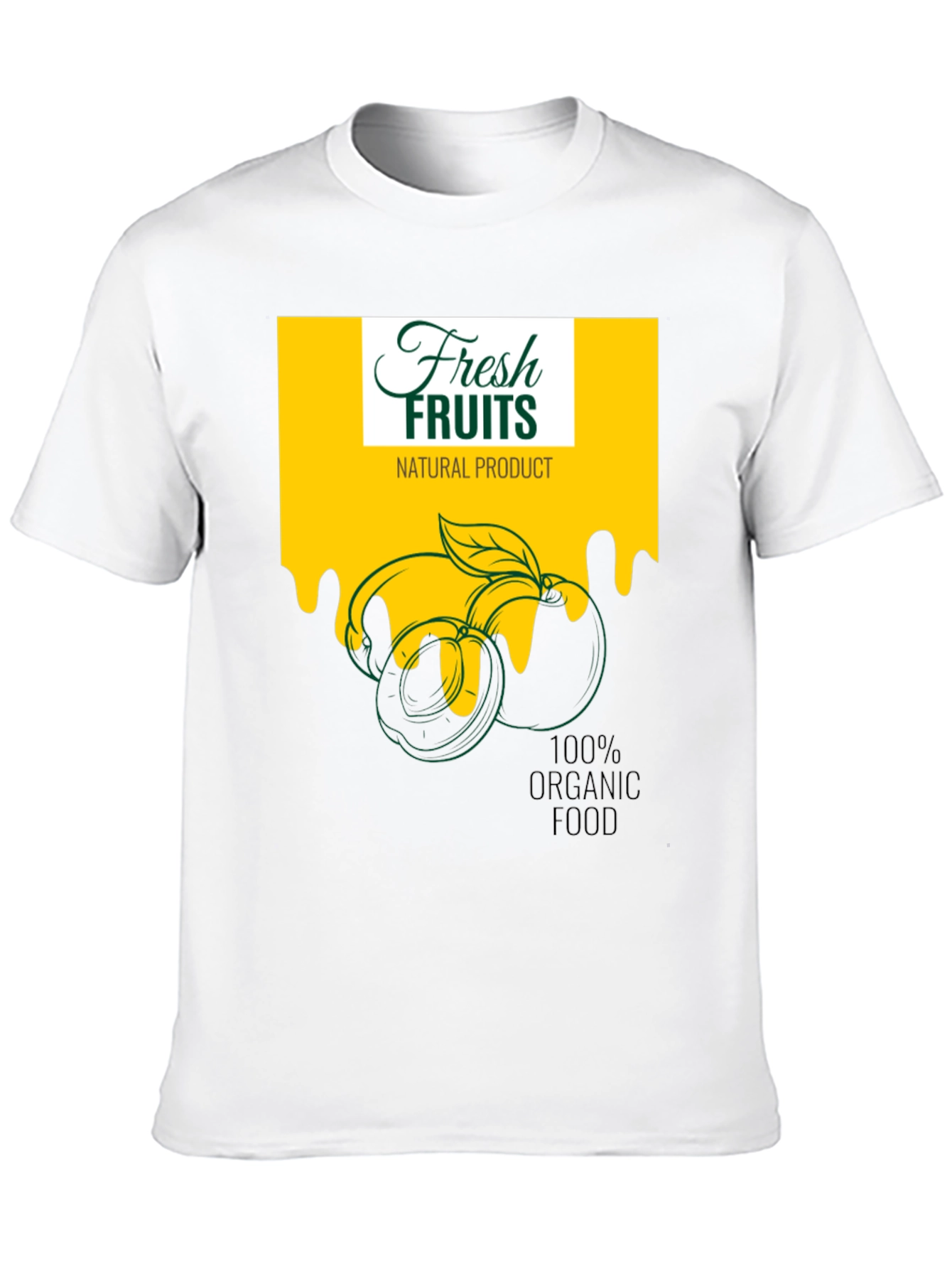 Fresh Fruits Organic Food Graphic Black T-Shirt