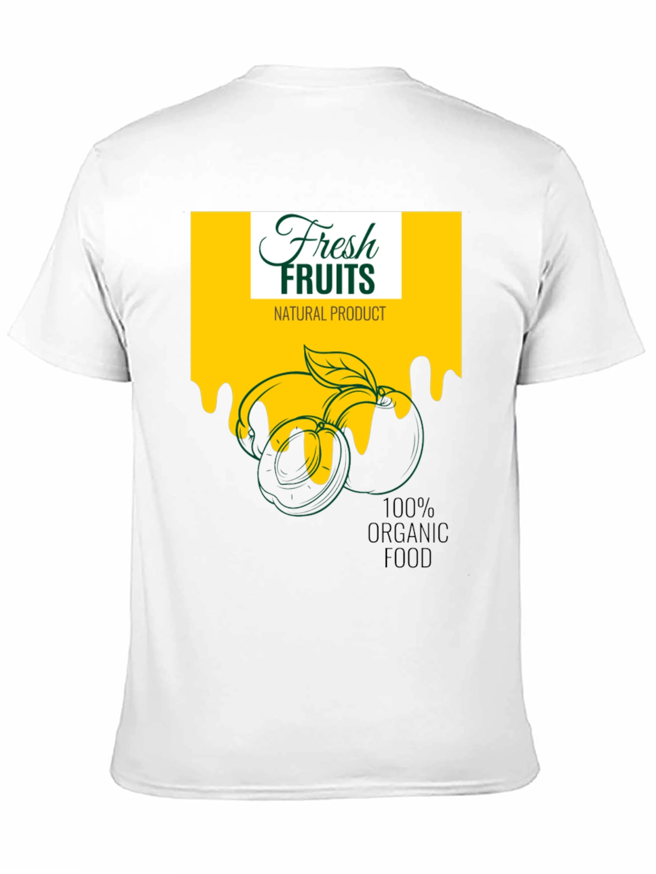 Fresh Fruits Organic Food Graphic Black T-Shirt
