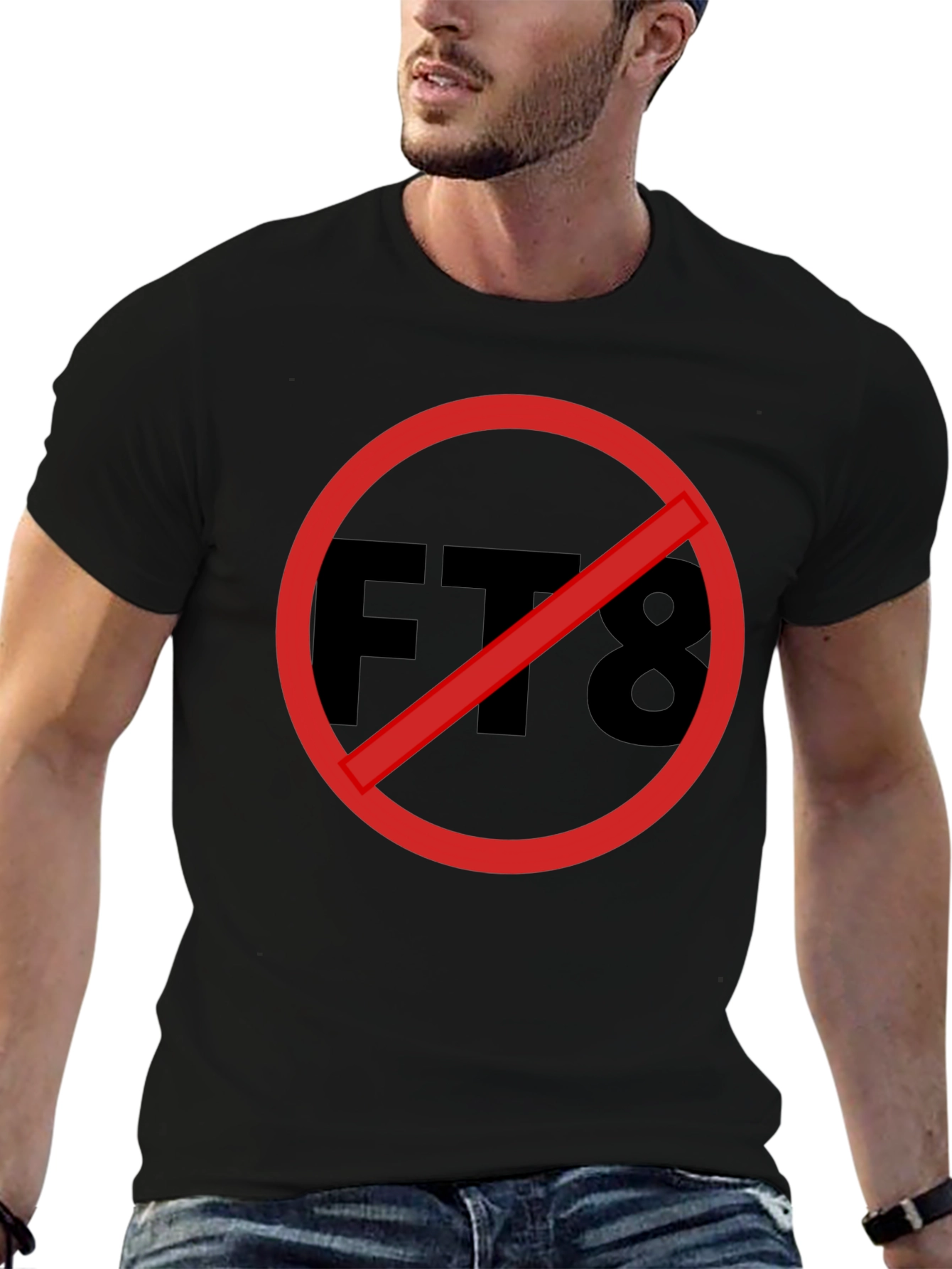 FT8 Ham Radio Forbidden Black T-Shirt
