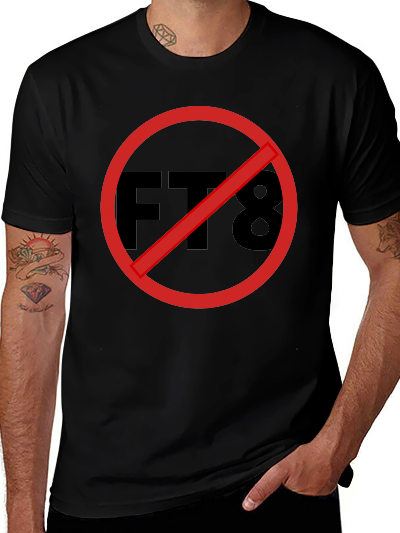 FT8 Ham Radio Forbidden Black T-Shirt