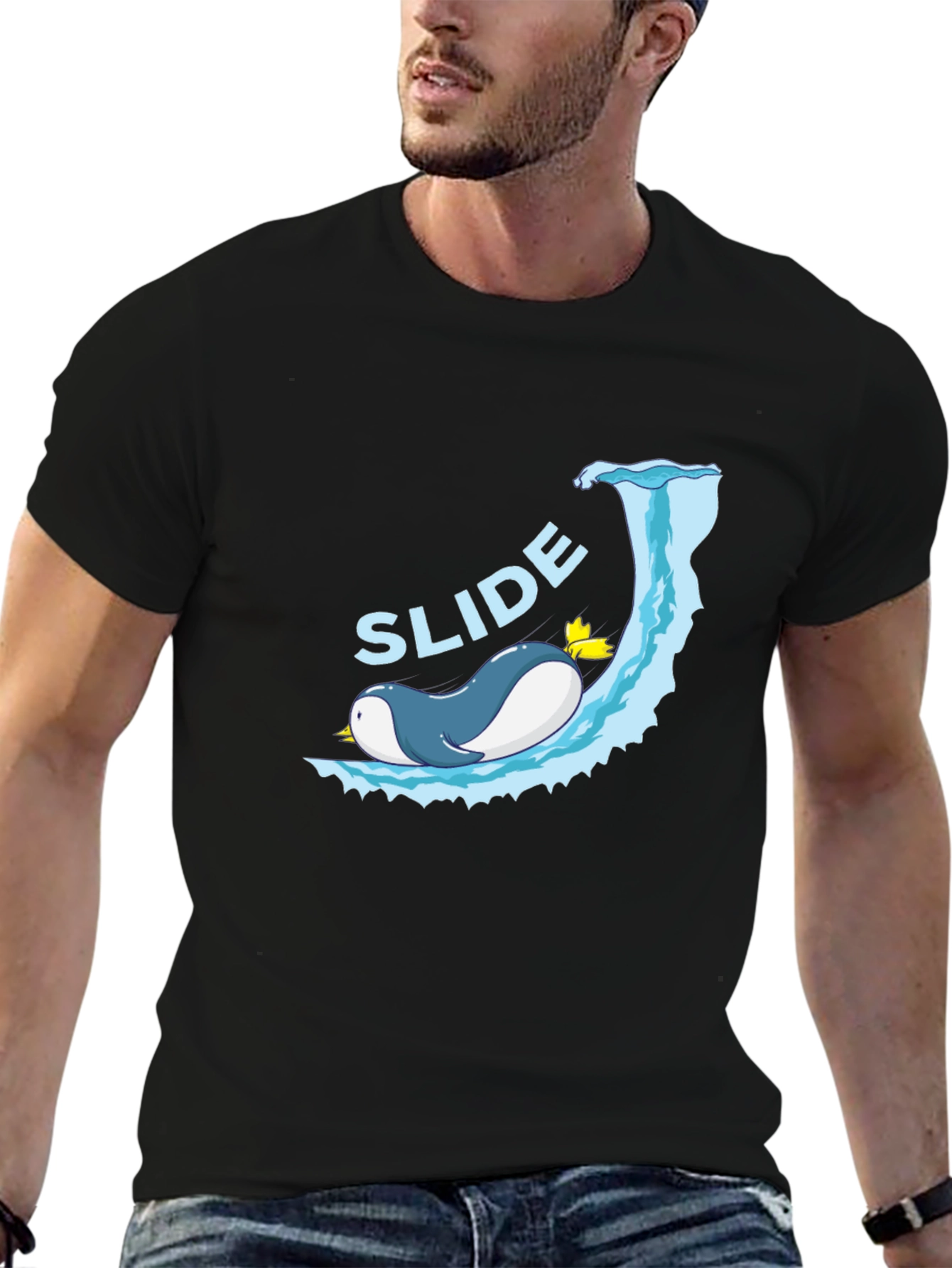 Penguin Slide T-Shirt - Fun & Unique Design