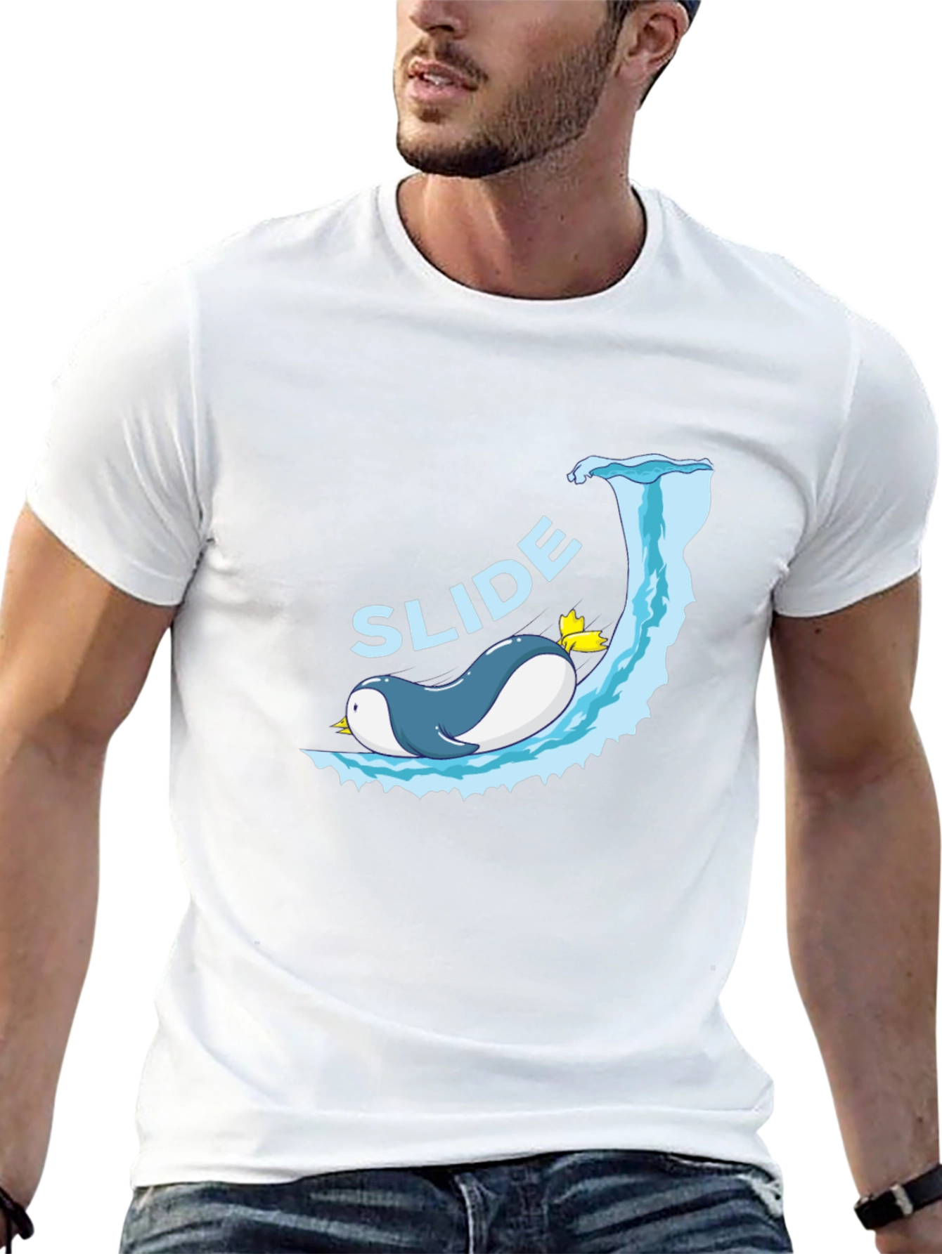 Penguin Slide T-Shirt - Fun & Unique Design