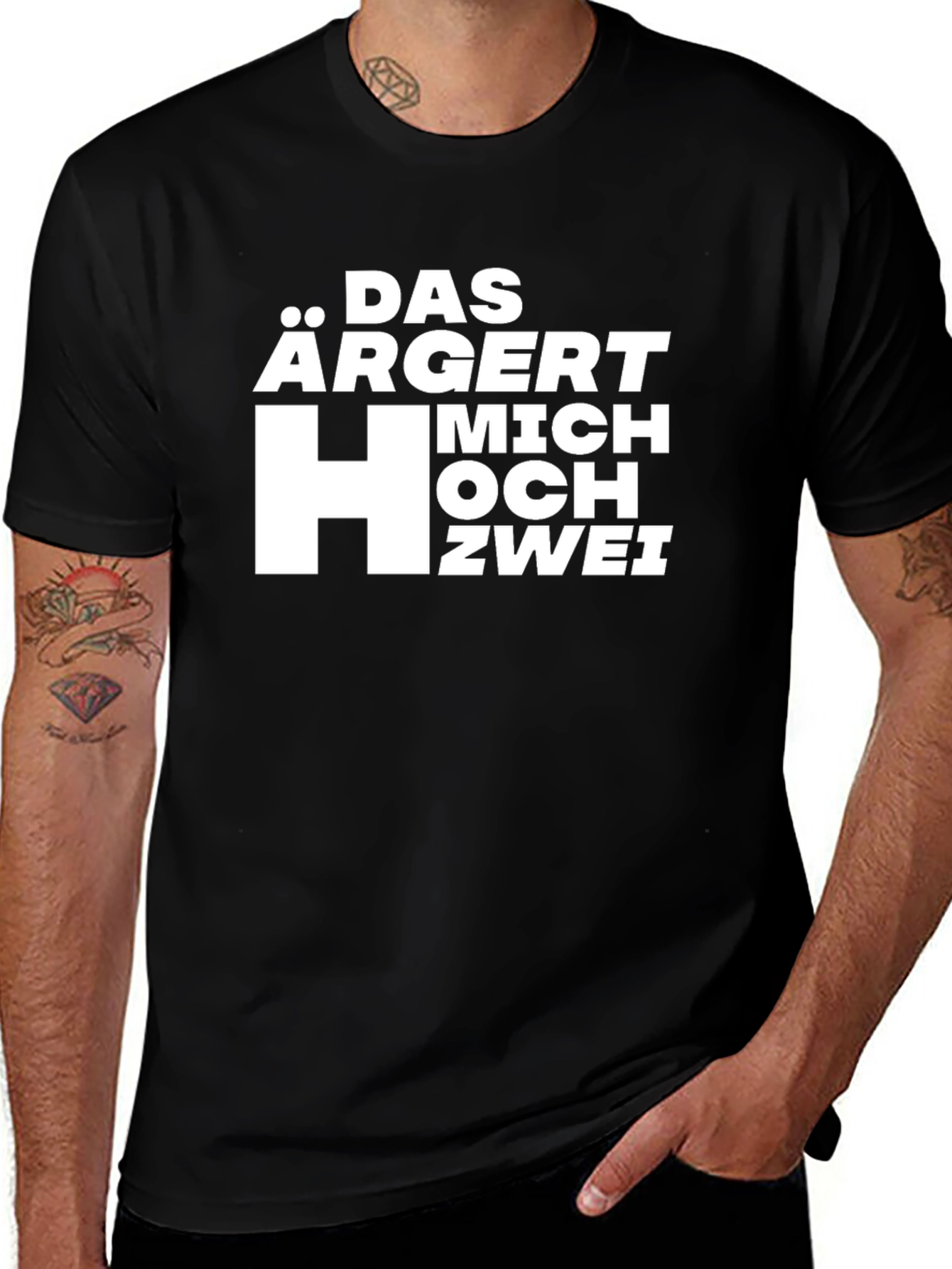 Das Argert Mich HOCH ZWEI Black T-Shirt
