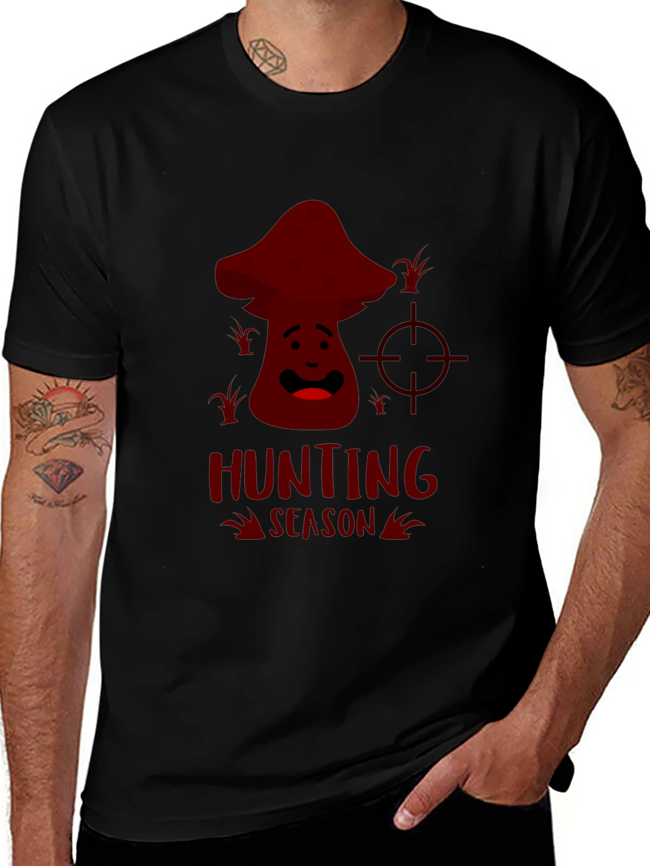 Mushroom Hunting Season Funny Graphic Tee