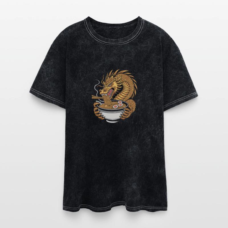 Fiery Dragon Enjoying Ramen Noodles