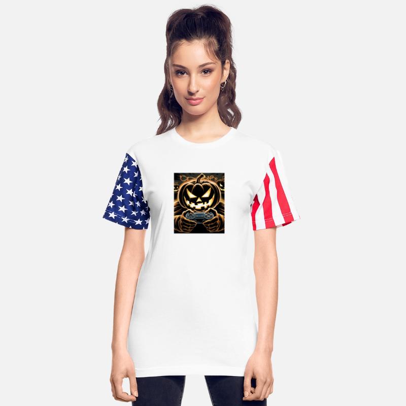 Fiery Gamer Jack-o'-Lantern Halloween Gaming Vibes