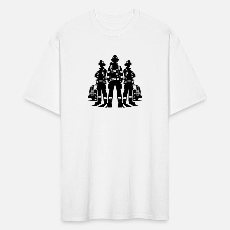 Firefighters In Action Portrait