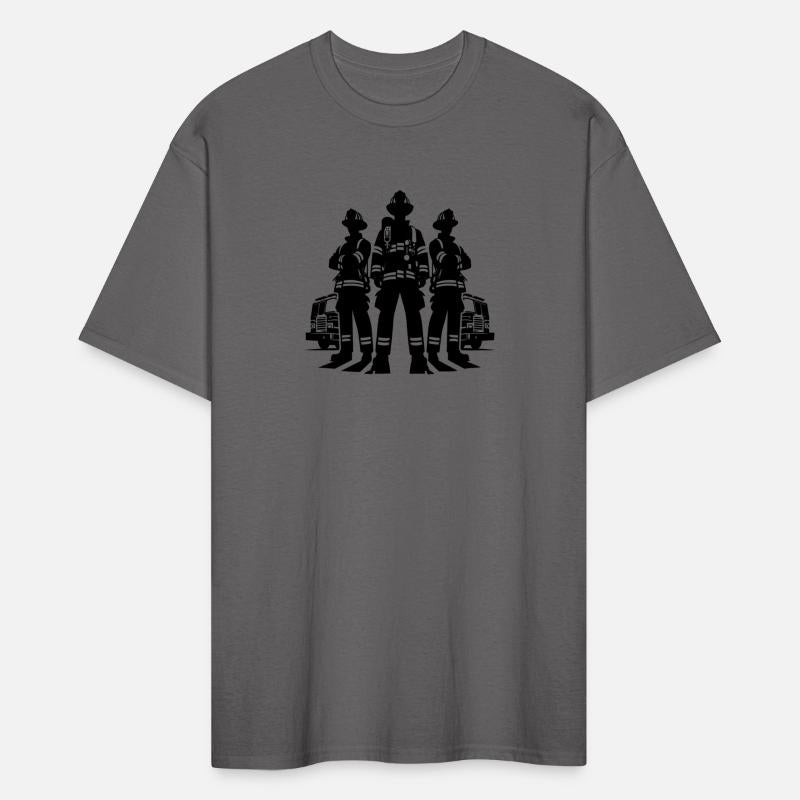 Firefighters In Action Portrait