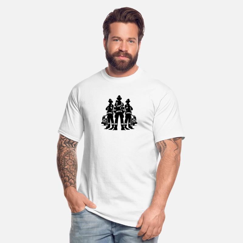 Firefighters In Action Portrait