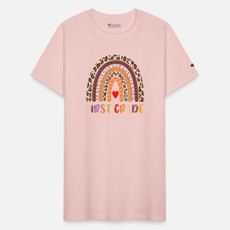 First Grade Teacher Leopard Rainbow