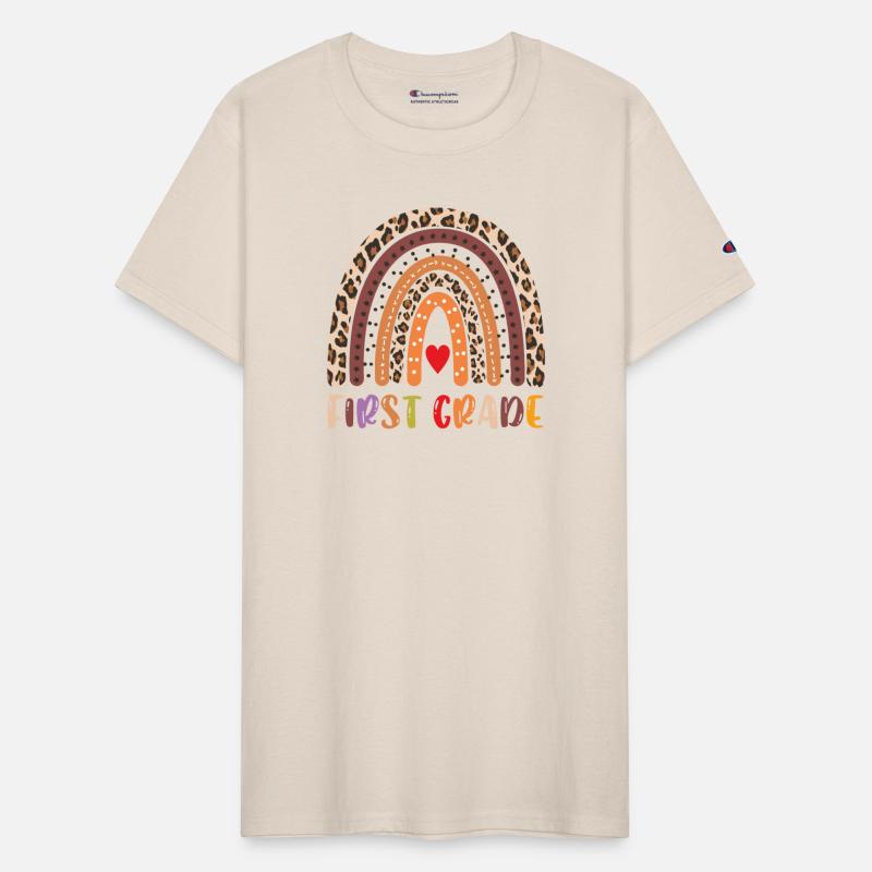 First Grade Teacher Leopard Rainbow