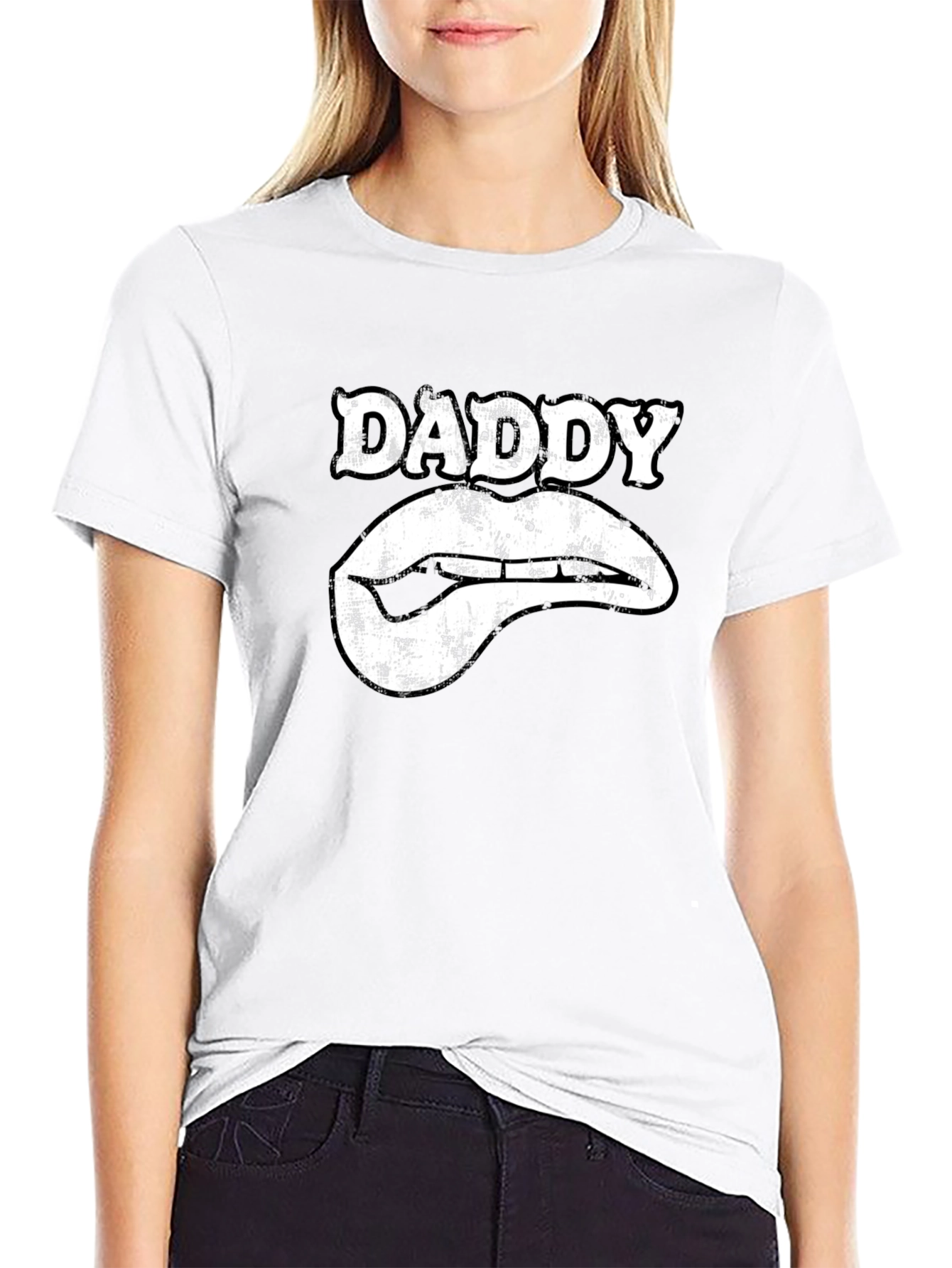 Daddy Lips Graphic T-Shirt - Black