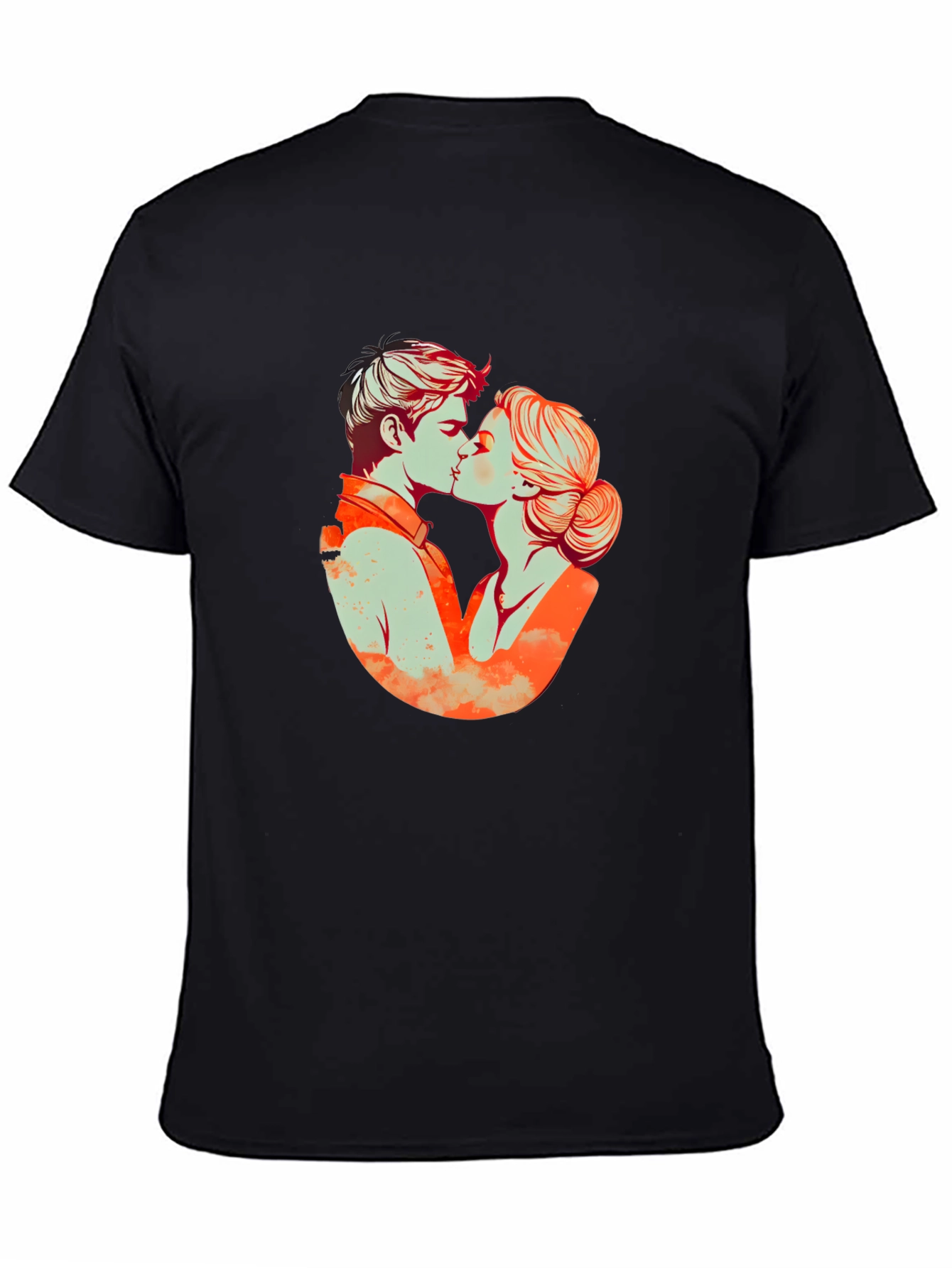 Kissing Couple Graphic Tee - Black
