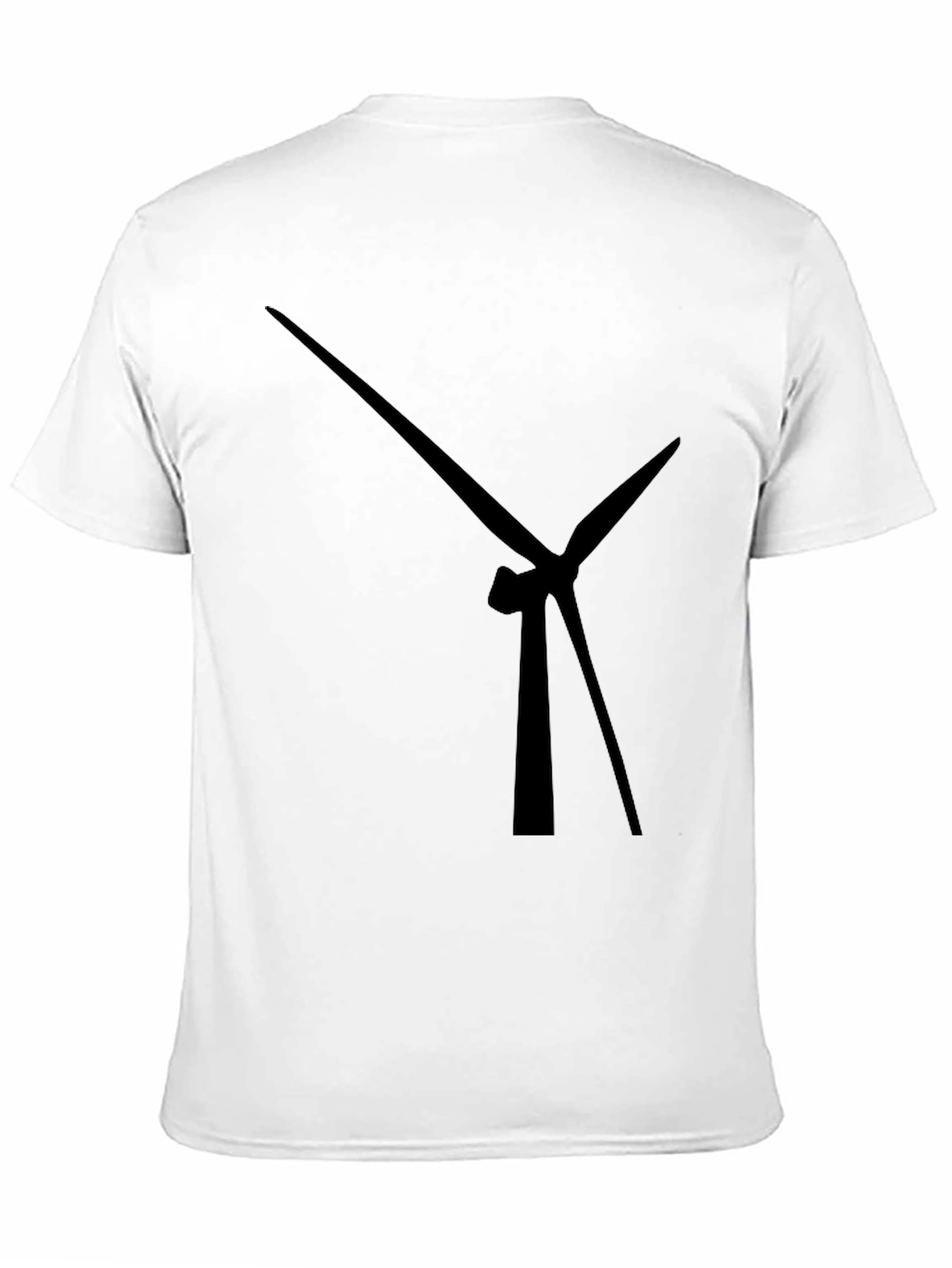Modern Wind Turbine Graphic Black T-Shirt