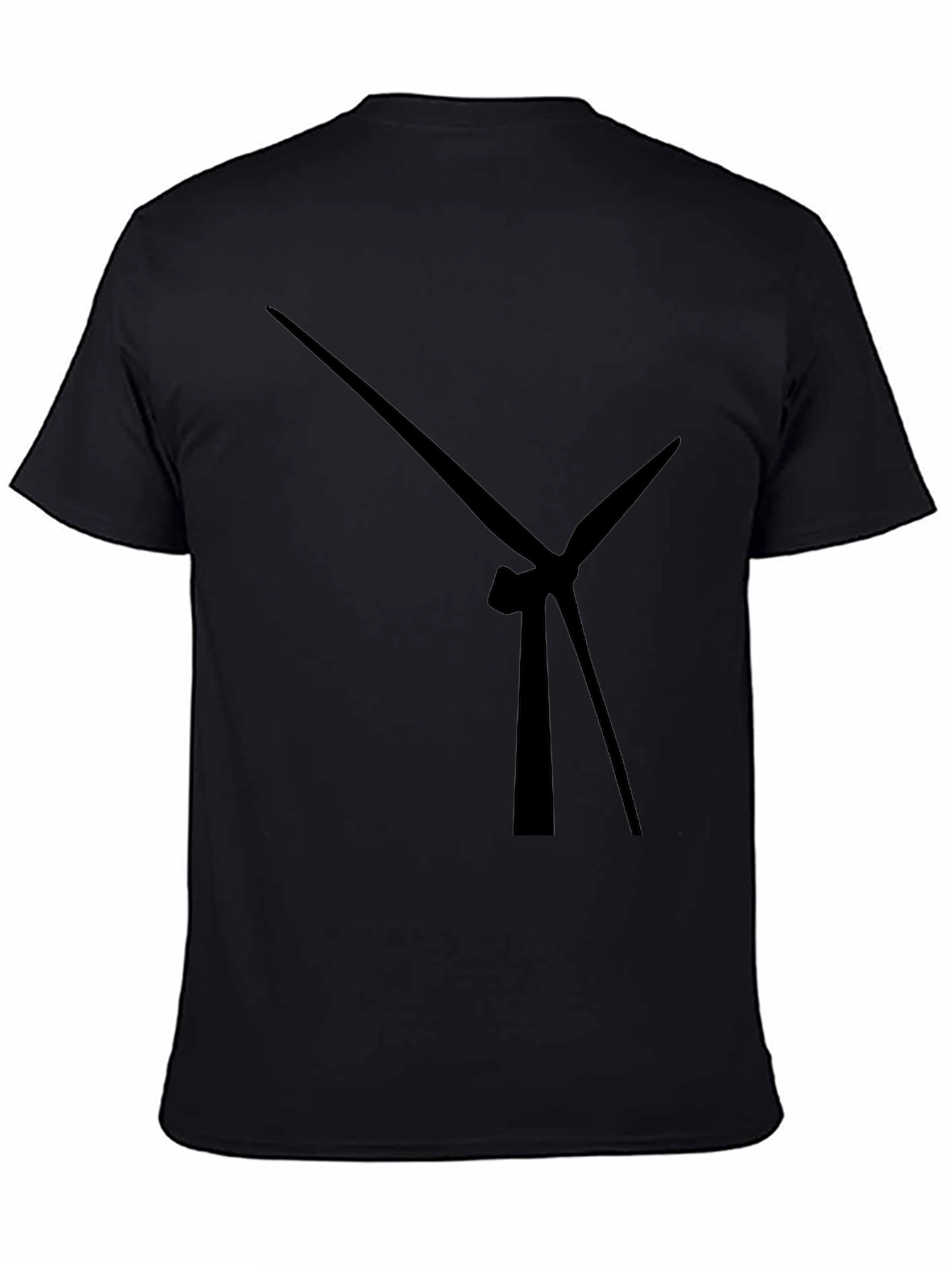 Modern Wind Turbine Graphic Black T-Shirt