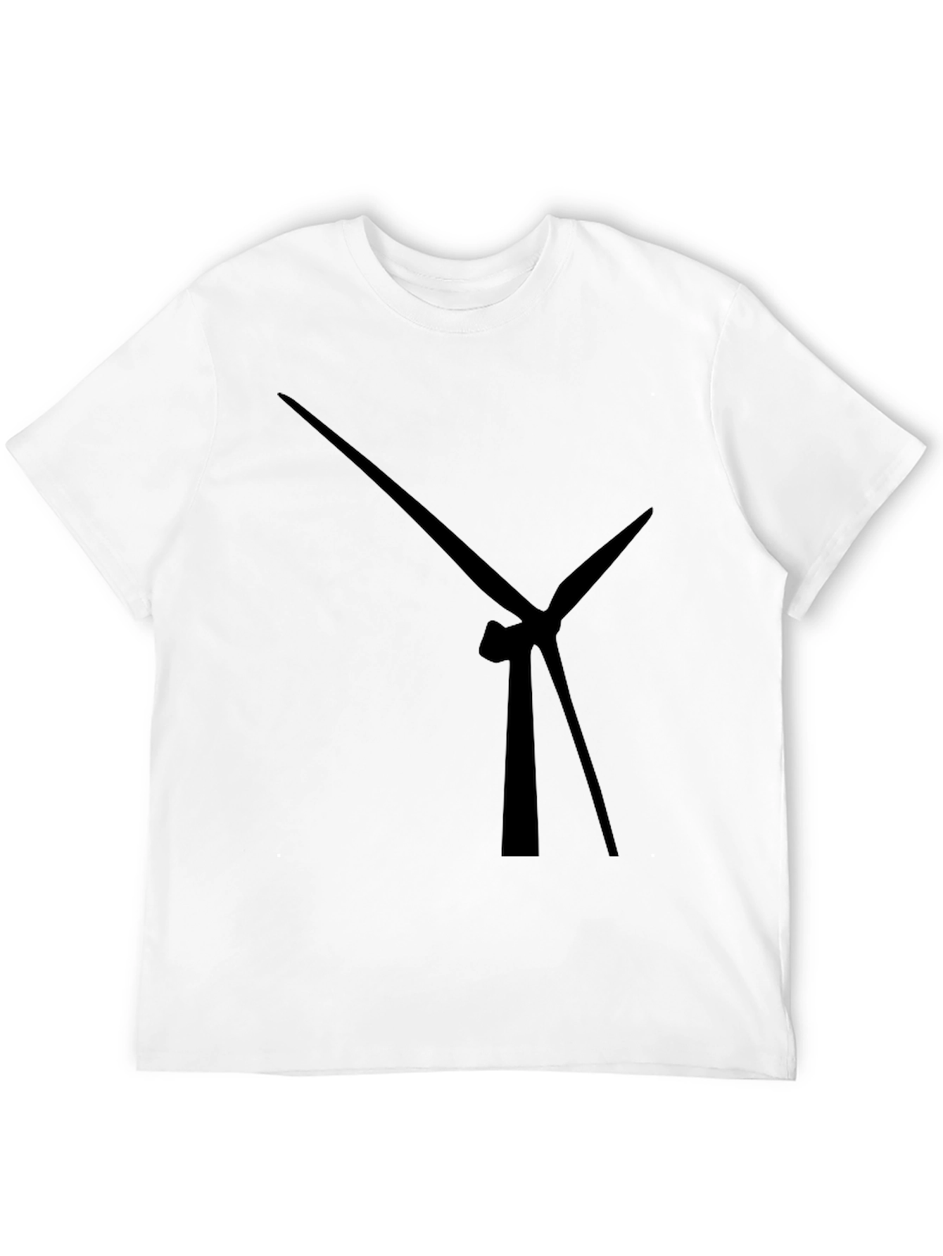 Modern Wind Turbine Graphic Black T-Shirt