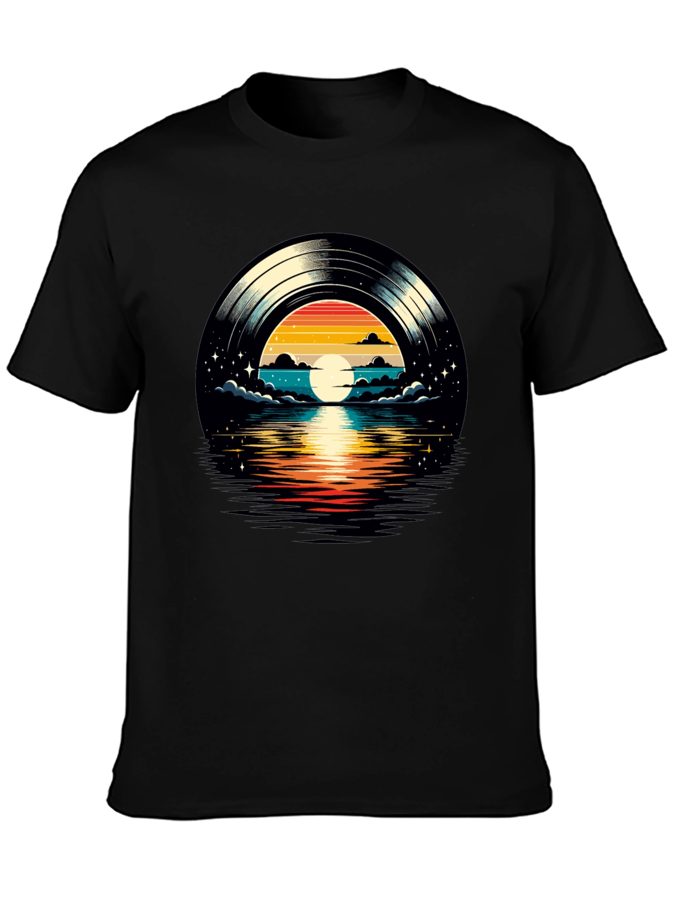 Sunset Vinyl Record Graphic Tee