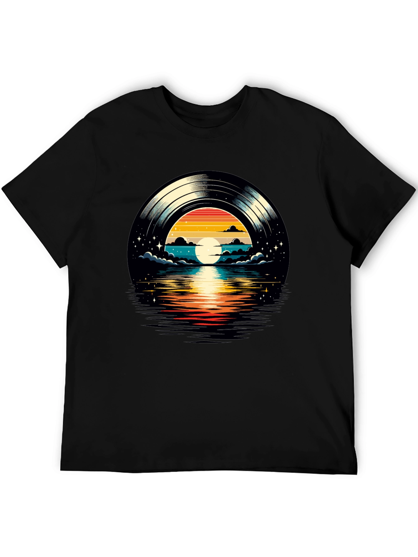 Sunset Vinyl Record Graphic Tee