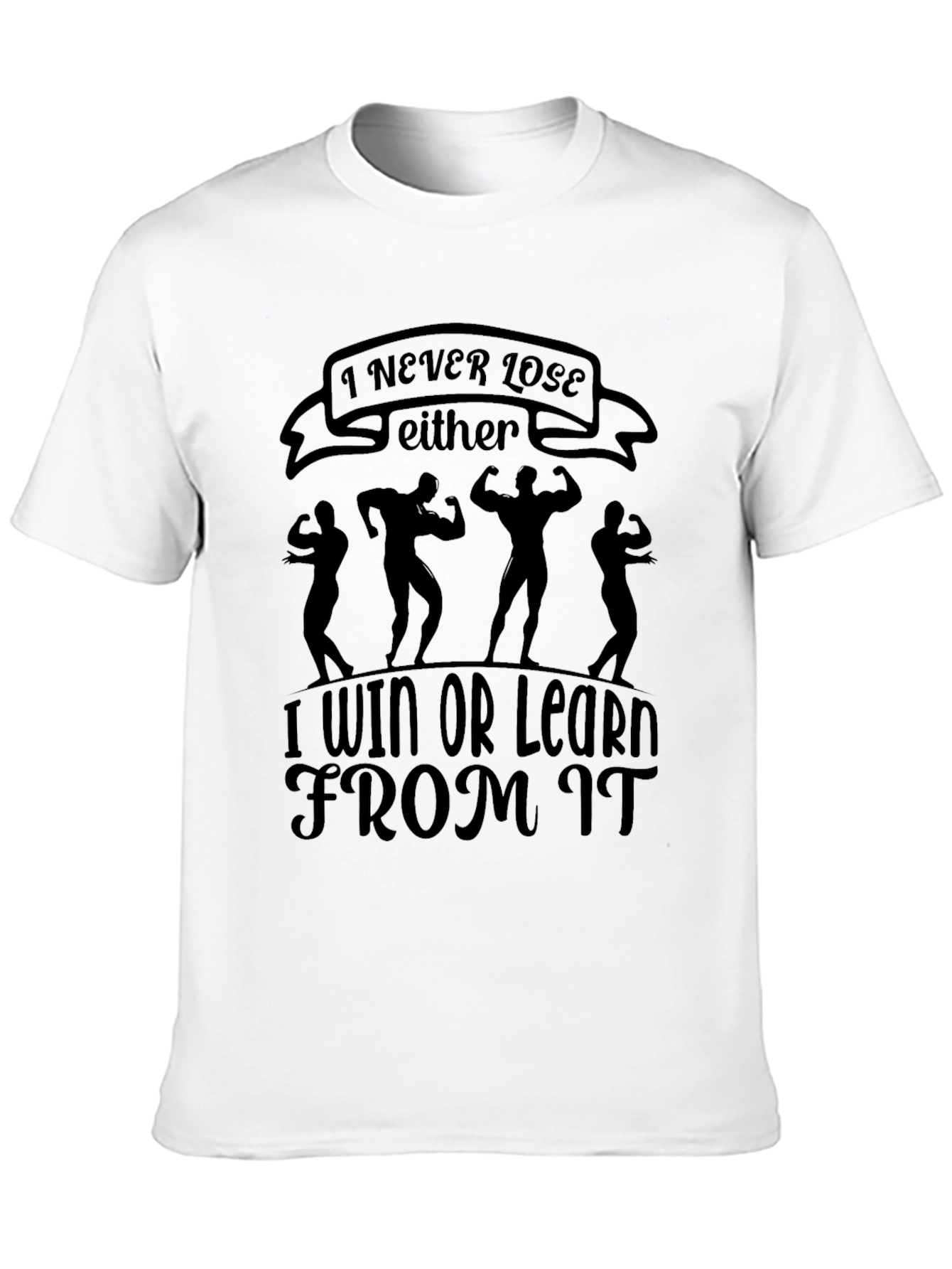 I Never Lose Either Black Graphic T-Shirt