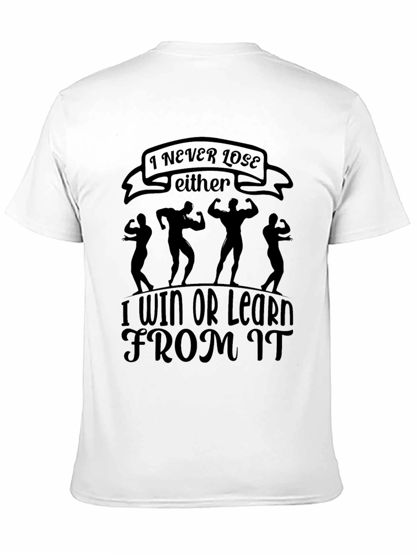 I Never Lose Either Black Graphic T-Shirt