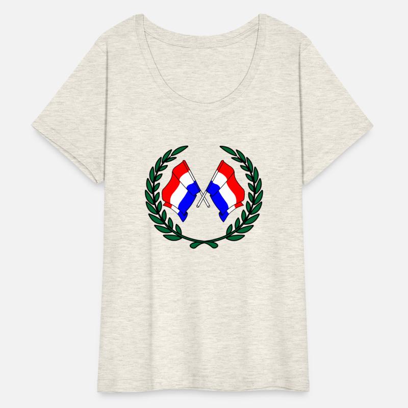 Flags Netherlands in laurel wreath