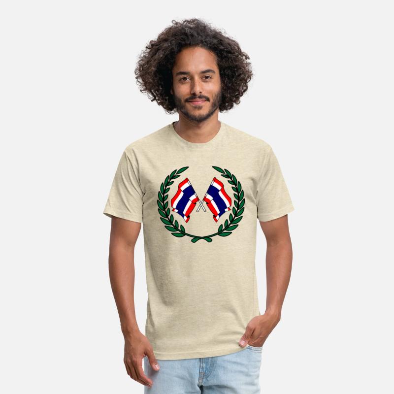 Flags Thailand in laurel wreath