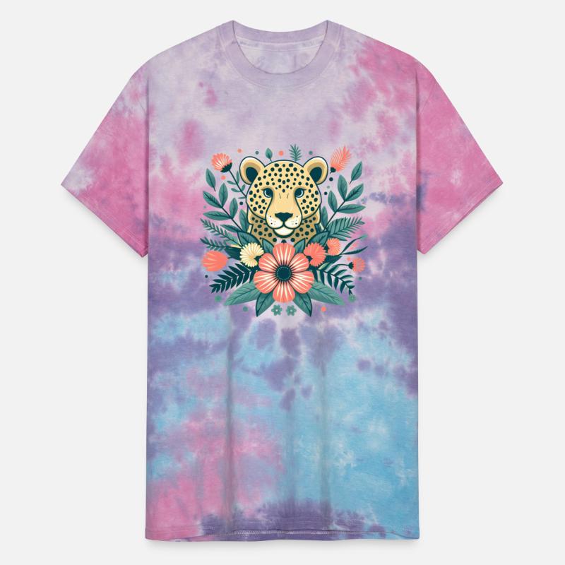 Floral Leopard Elegance: A Fusion of Nature's