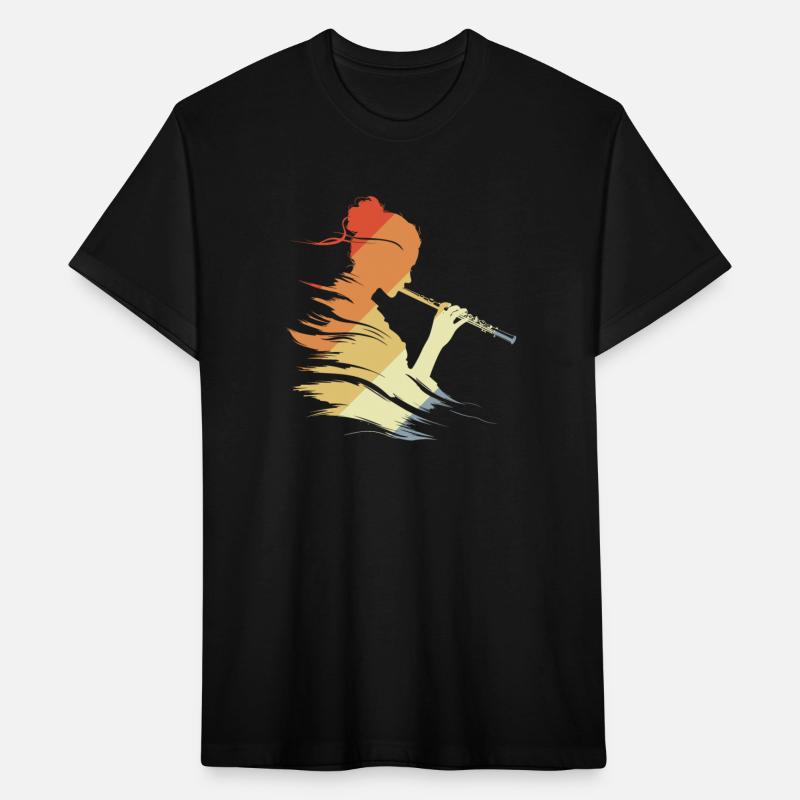 Flute Girl Graphic Retro Style