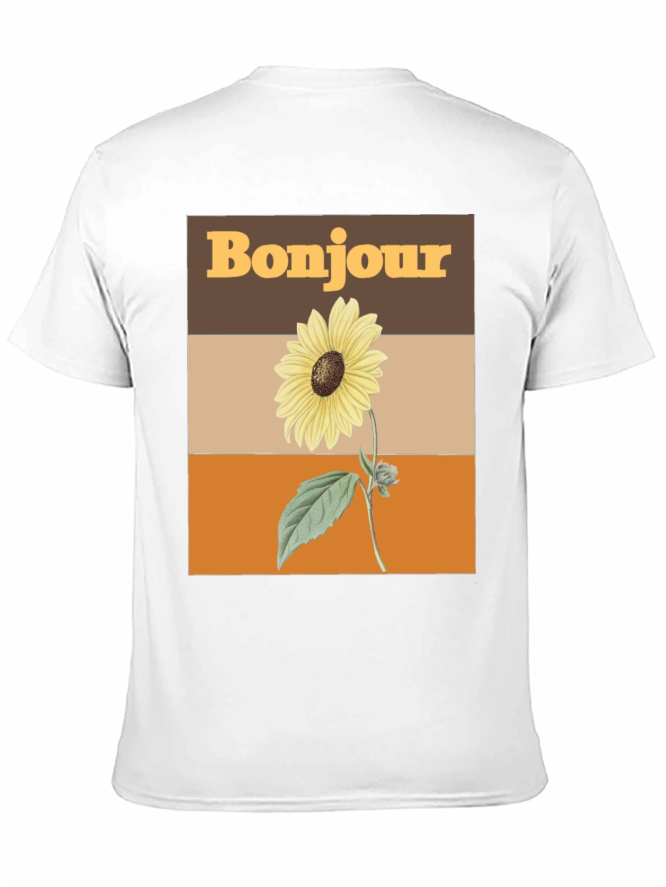 Bonjour Sunflower Graphic Tee - Retro Style