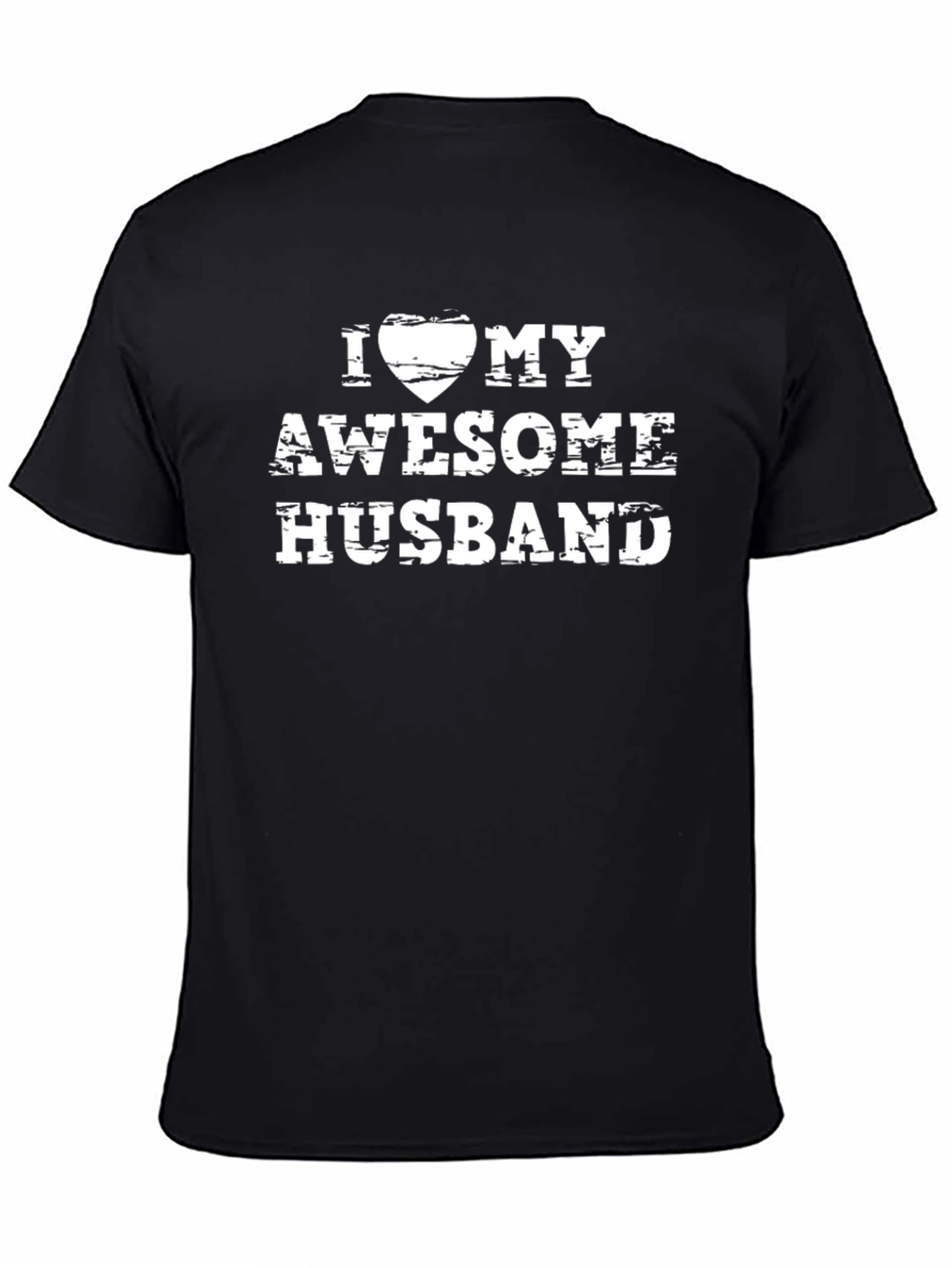 I Heart My Awesome Husband Black Graphic T-Shirt