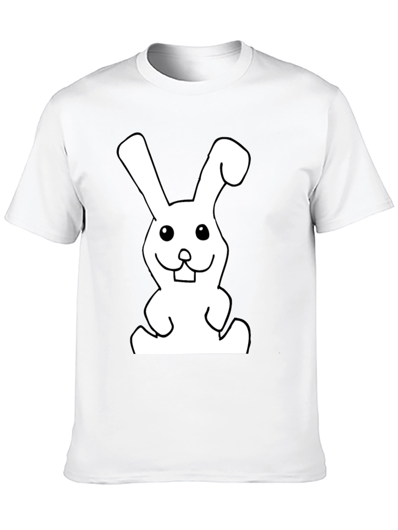 Black T-Shirt with Funny Rabbit Graphic