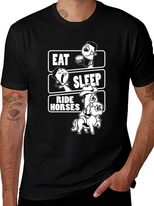 Eat Sleep Ride Horses Funny T-Shirt